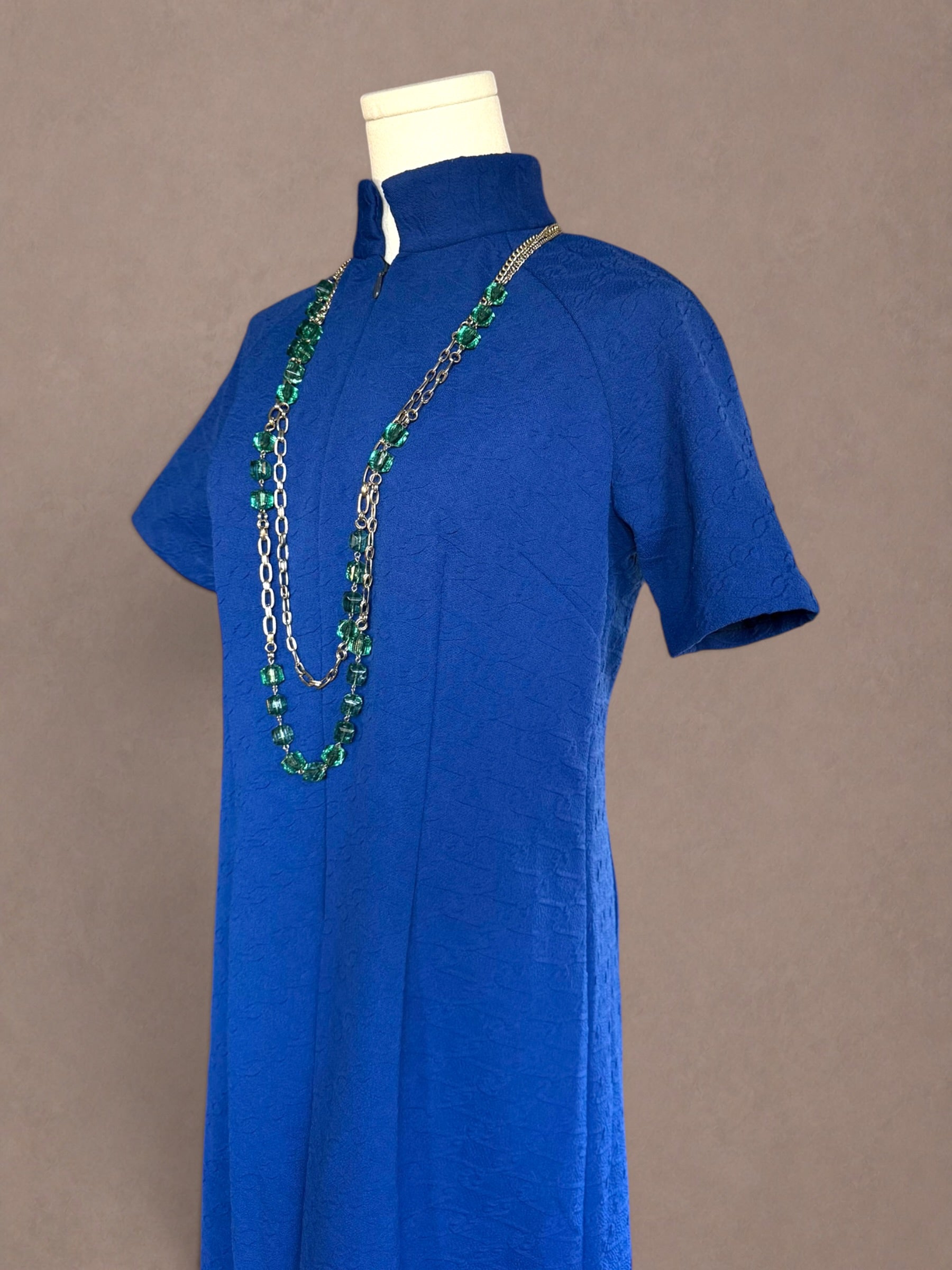 Cobalt Blue Late 60s Mod Shift Dress