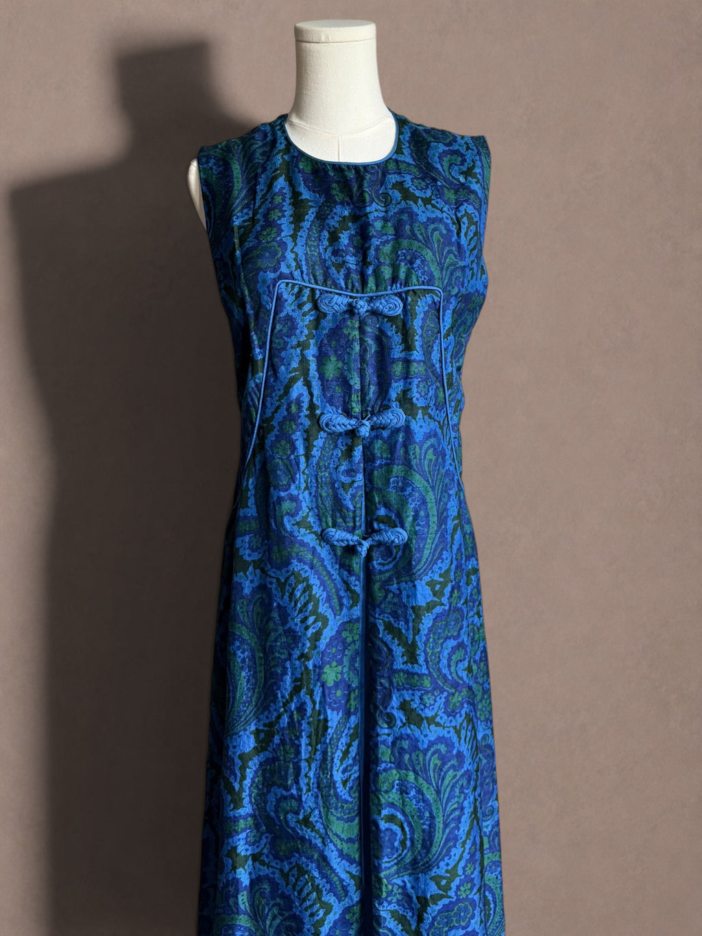 Silk Paisley 60s Maxi Hostess Dress