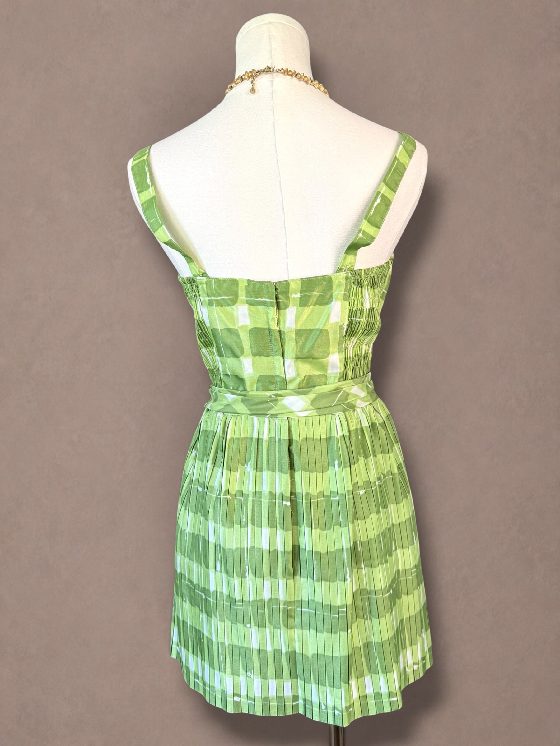 Gabar Deadstock 50s Green Plaid Swimsuit & Skirt Set - NWT