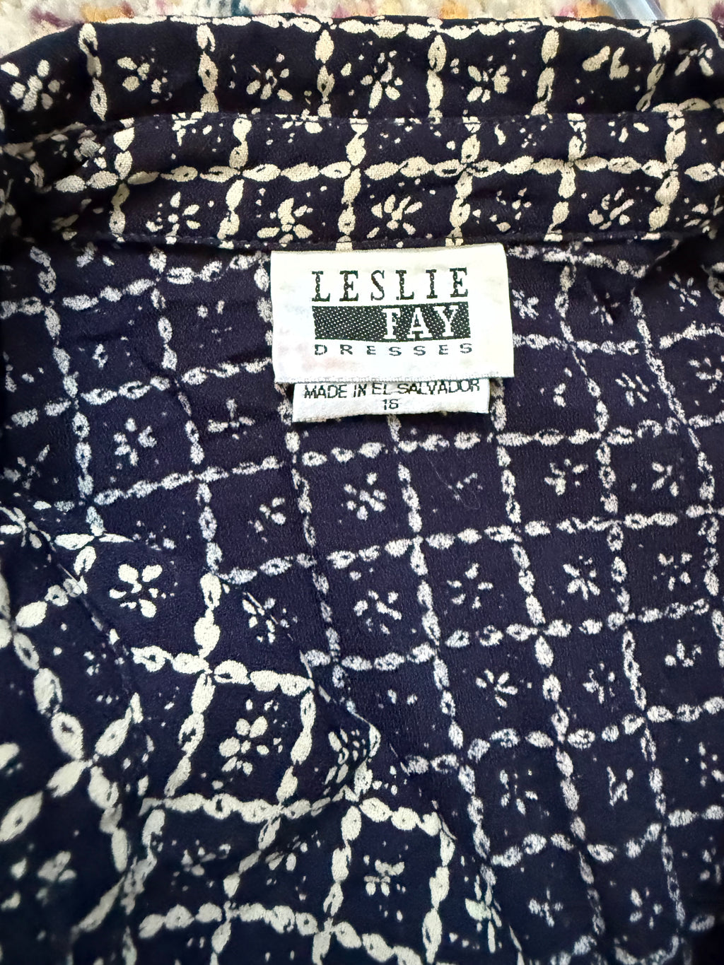 Leslie Fay 80s Does 40s Grid Print Pleated Shirt Dress