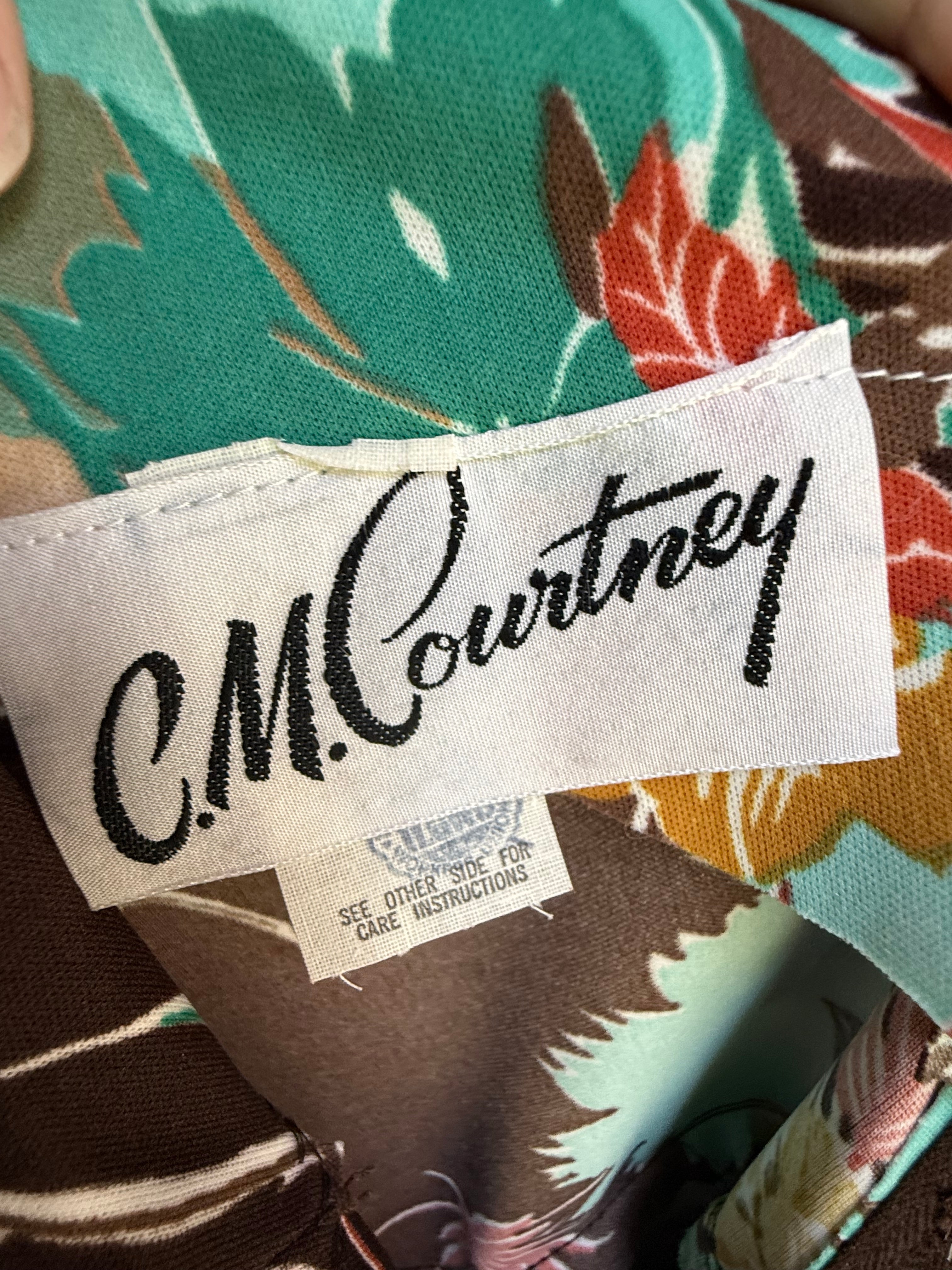 Floral 60s-70s Maxi Dress & Wrap Top Set by C.M. Courtney