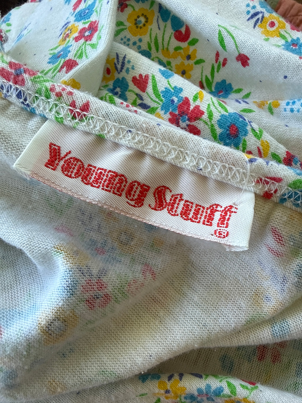 Young Stuff 70s Floral Stripe Cotton Knit Tee