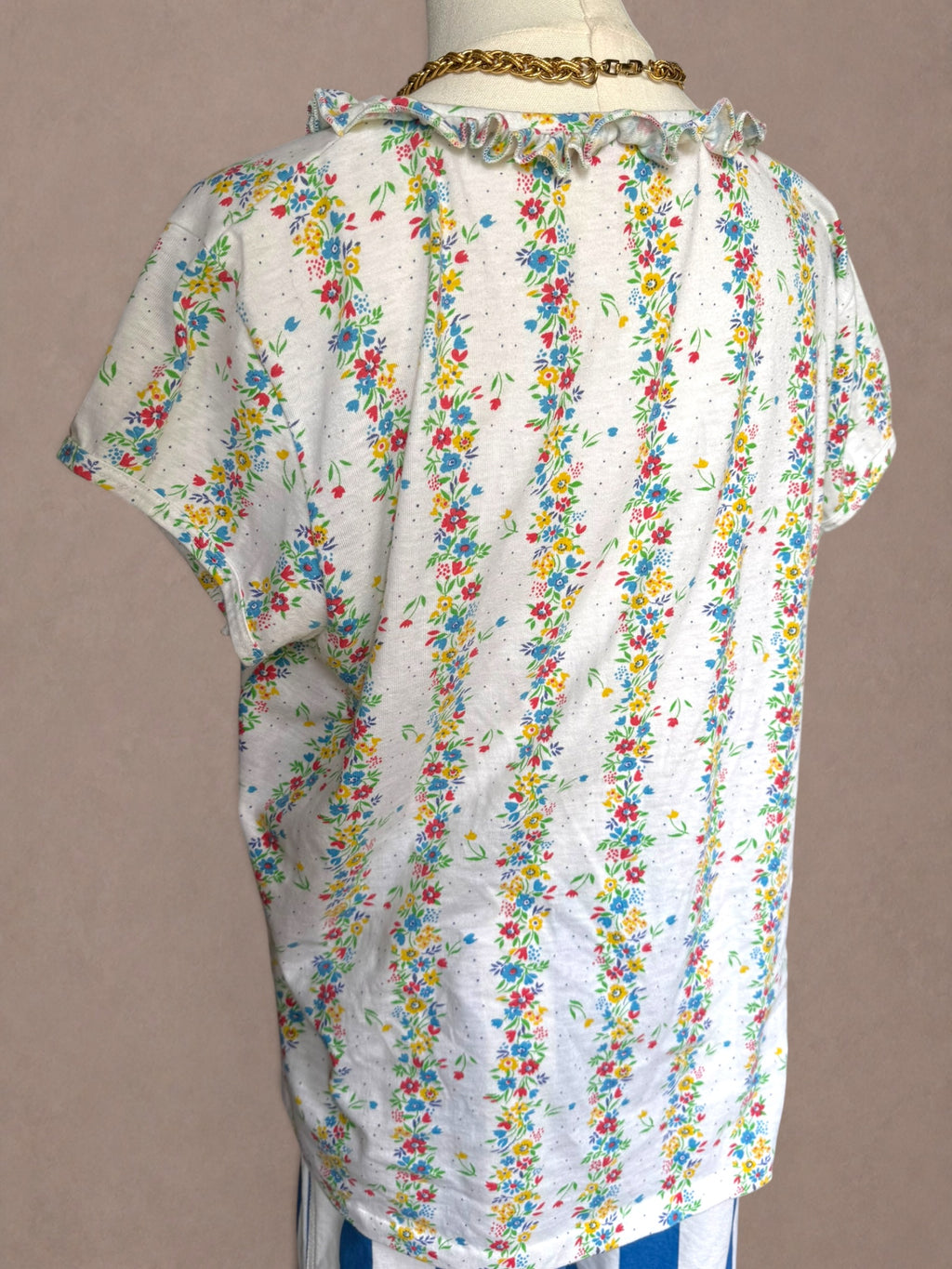 Young Stuff 70s Floral Stripe Cotton Knit Tee