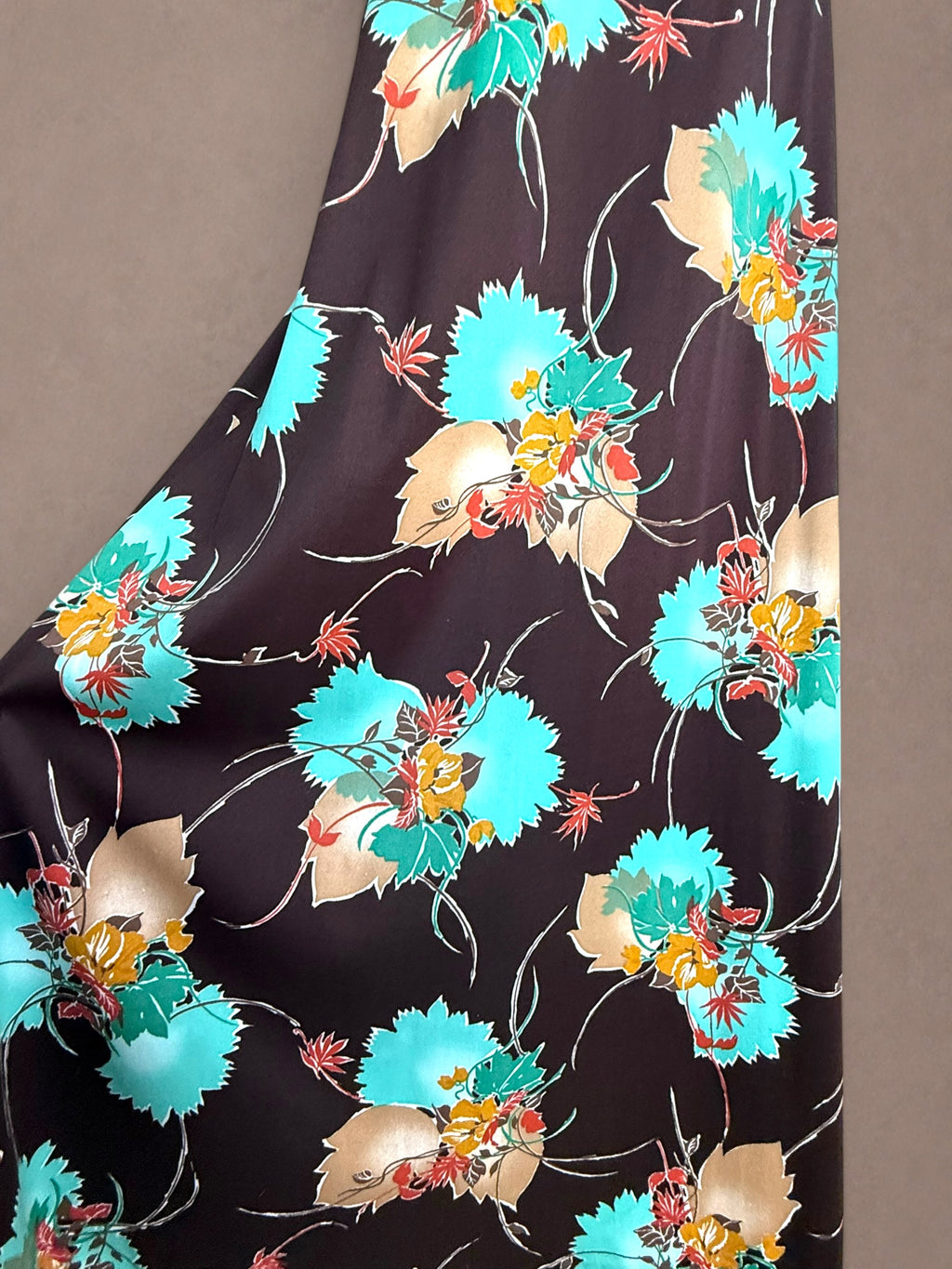 Floral 60s-70s Maxi Dress & Wrap Top Set by C.M. Courtney