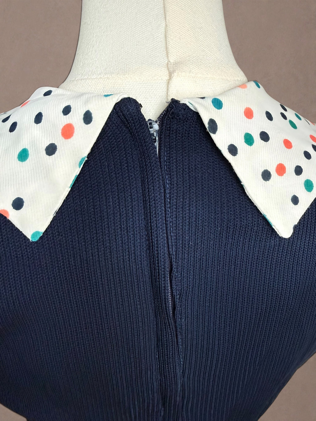 Confetti Dot 70s Knit Dress & Duster Set by Young Innocent