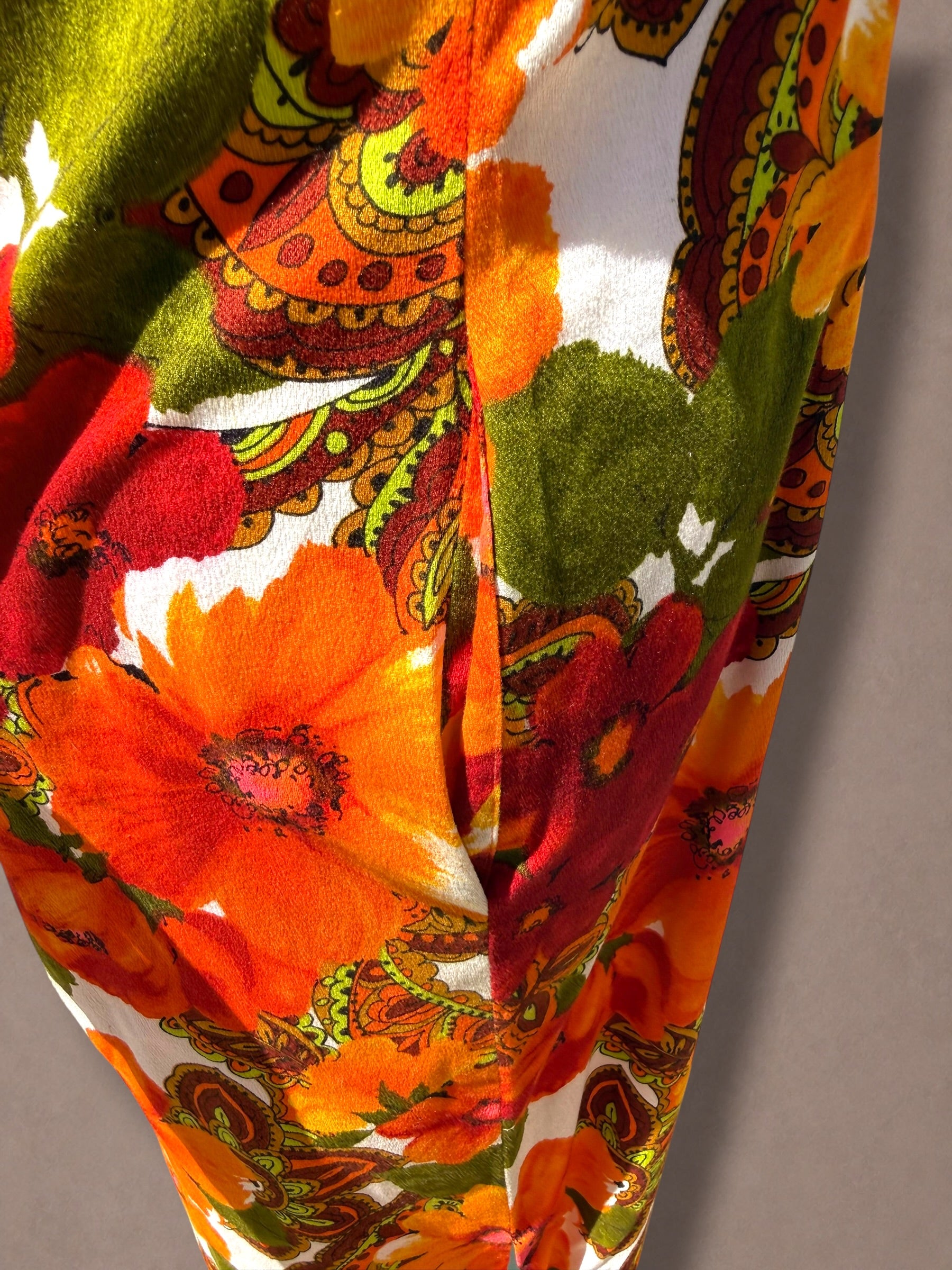 Alice Polynesian 60s Hawaiian Psychedelic Floral Maxi Dress