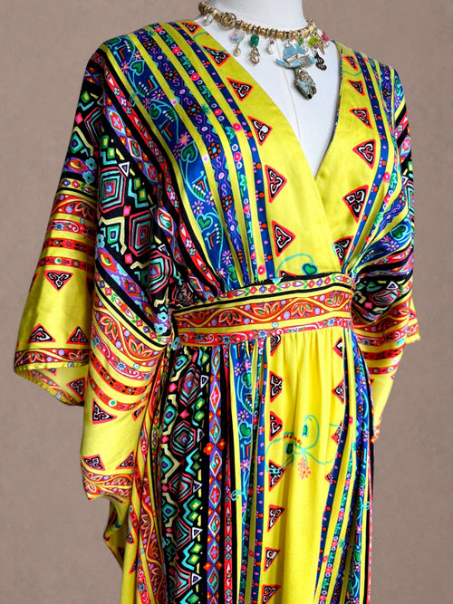 Alice of California 60s-70s Psychedelic Hostess Caftan