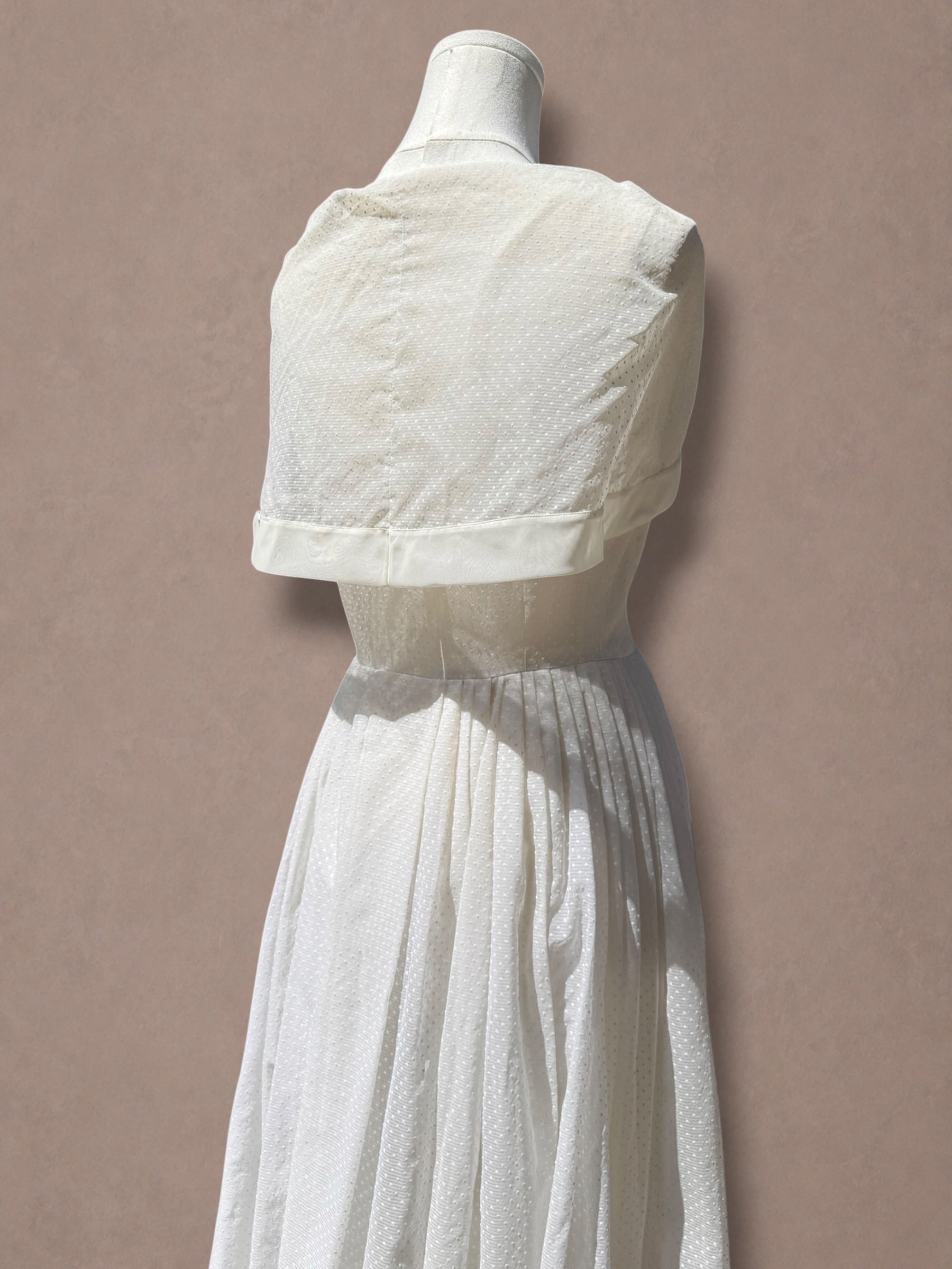 Ivory Swiss Dot 40s Capelet Dress