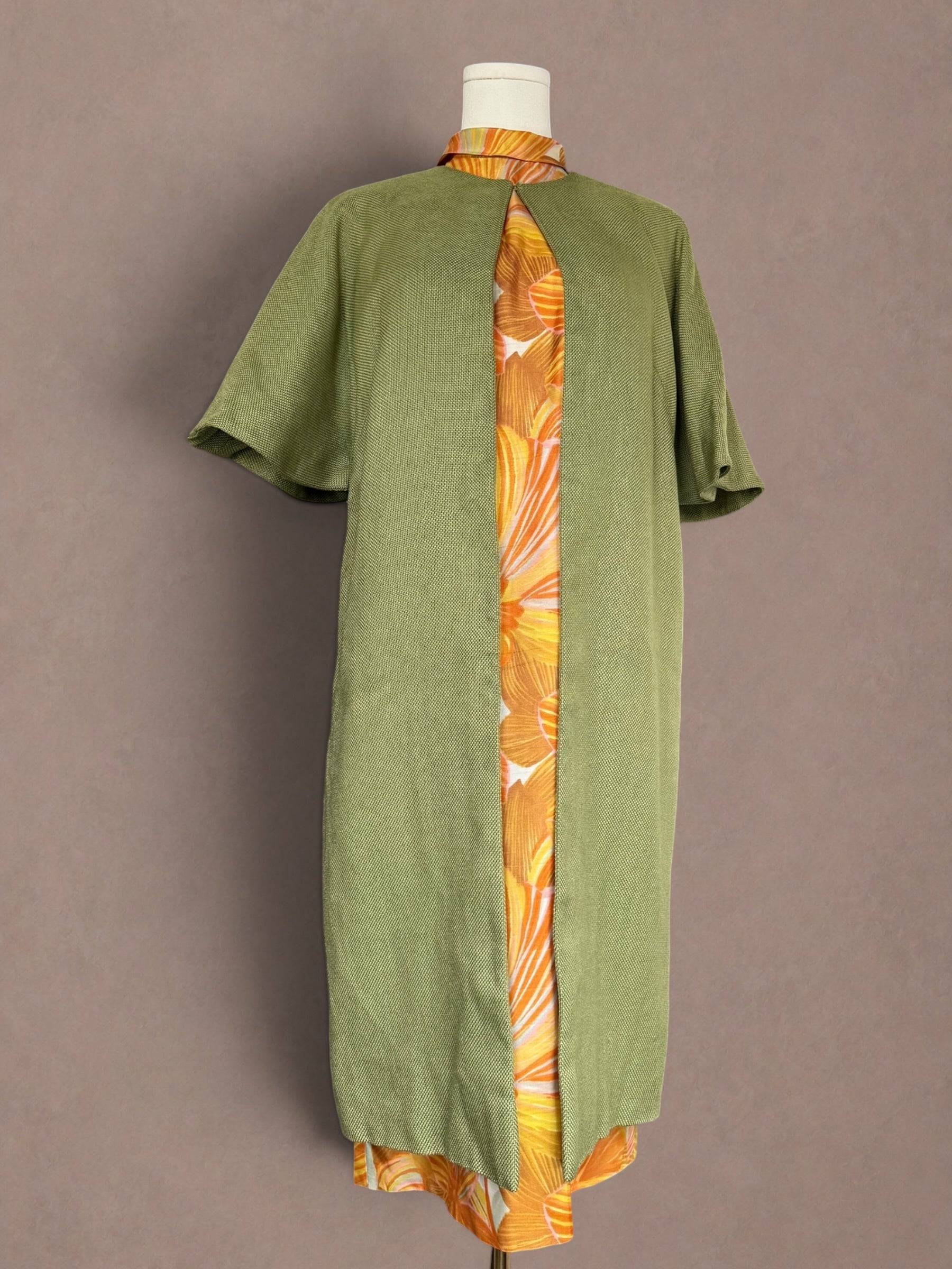 Wolf & Cohn, Vibrant Floral Shift 60s Dress & Matching Coat Set