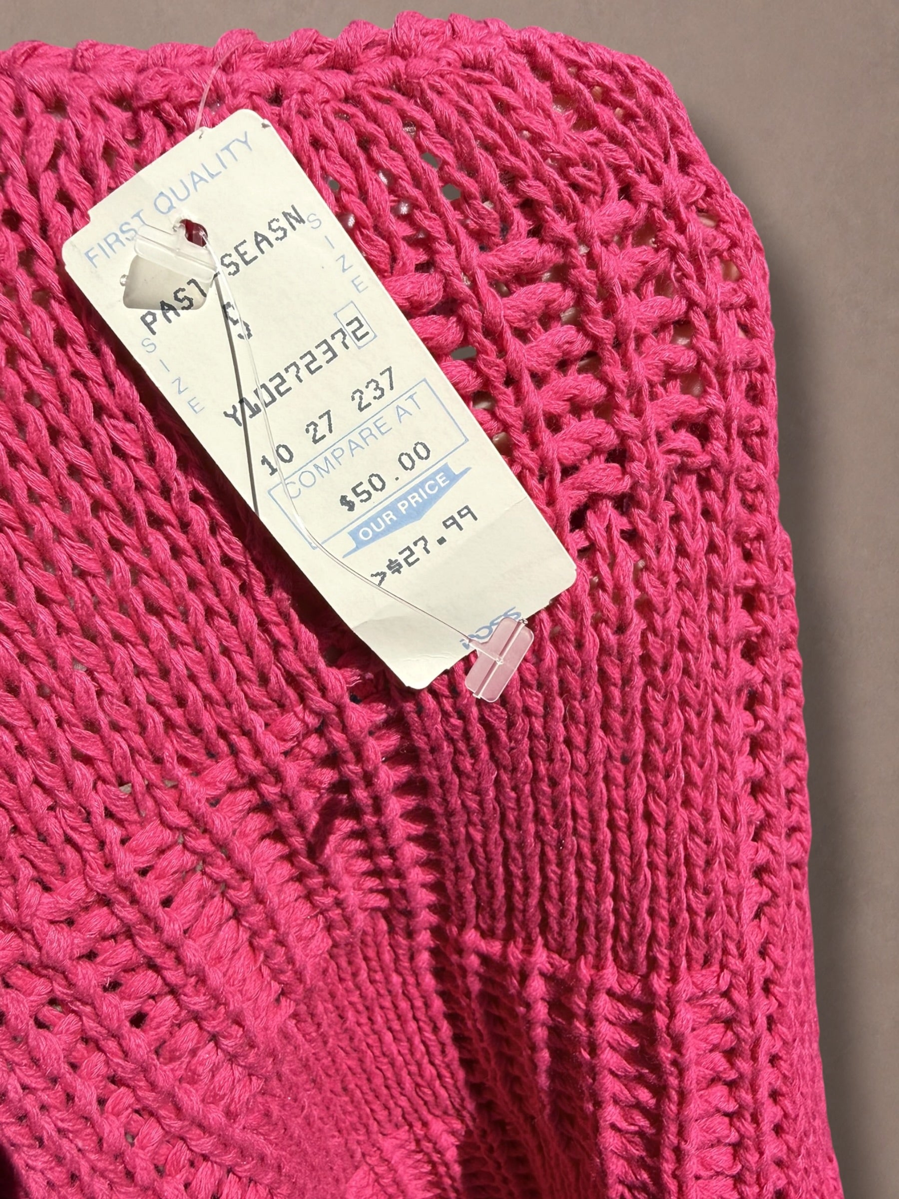 Deadstock Jones New York 80s Fuchsia Linen Cotton Knit Shell