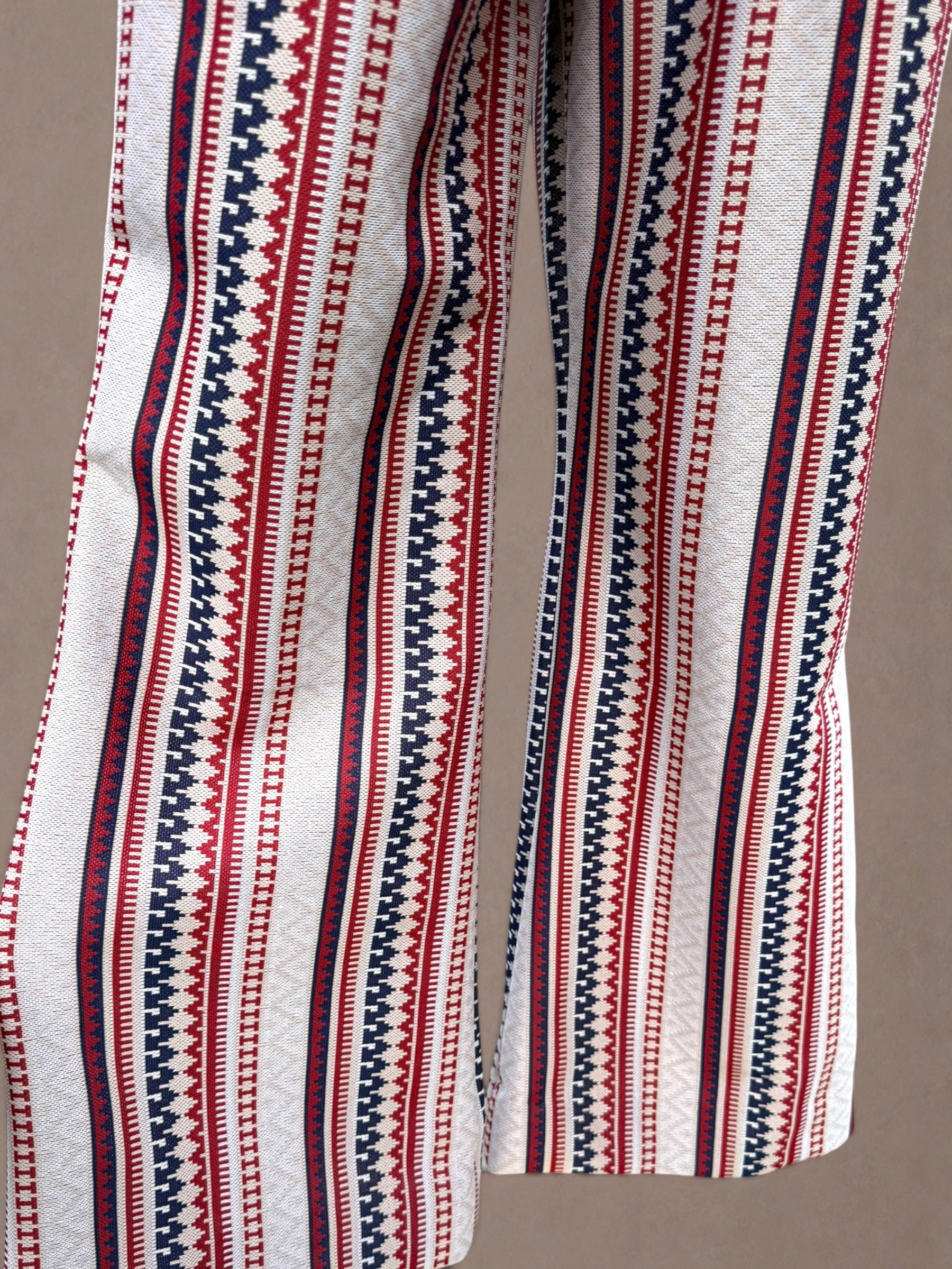 Red White & Blue Knit 70s Halter & Flares Set