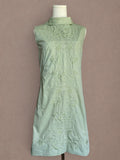 Sage Green 60s Embroidered Cotton Mini