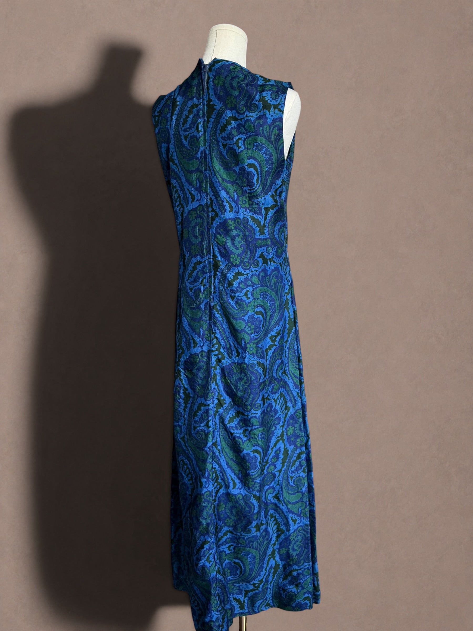 Silk Paisley 60s Maxi Hostess Dress