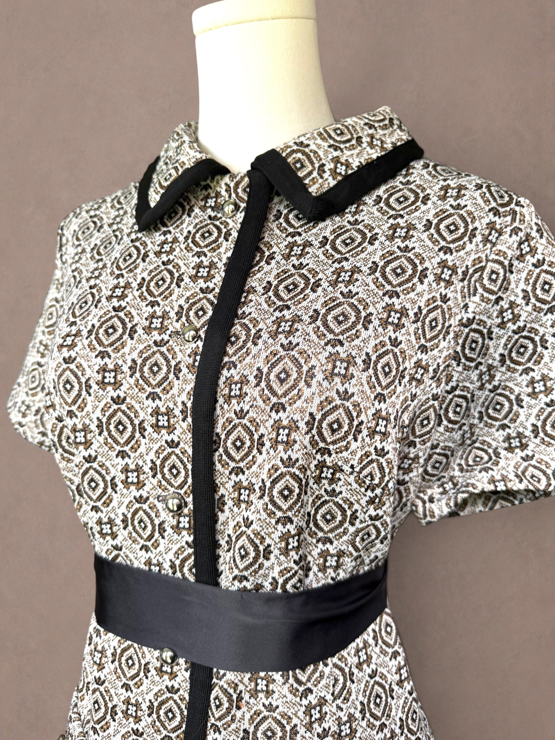 Mod Geometric Double Knit Dress