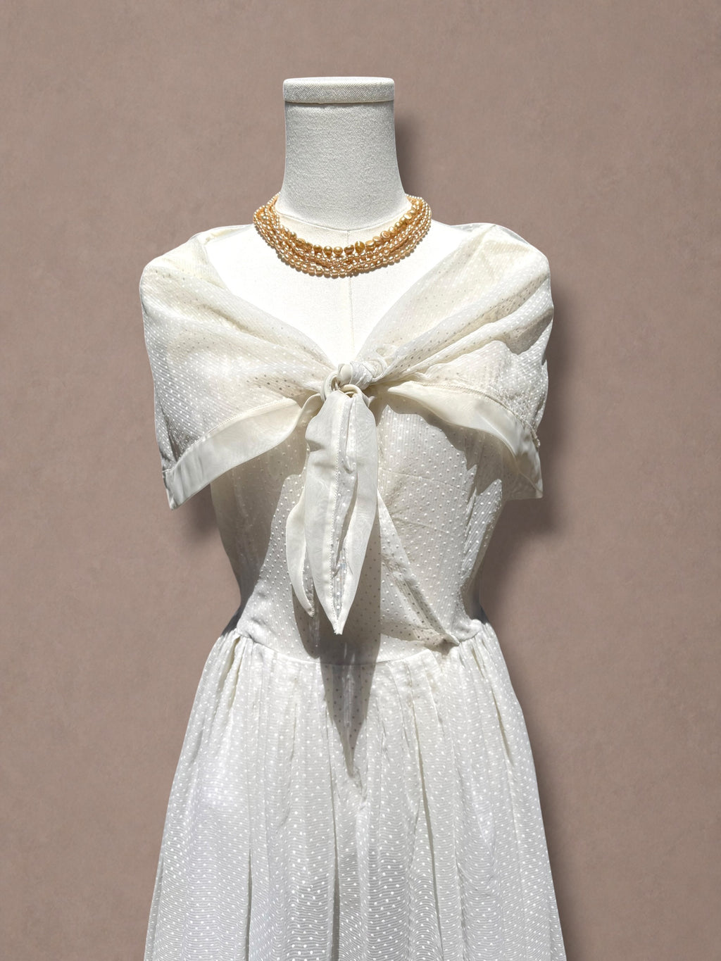 Ivory Swiss Dot 40s Capelet Dress