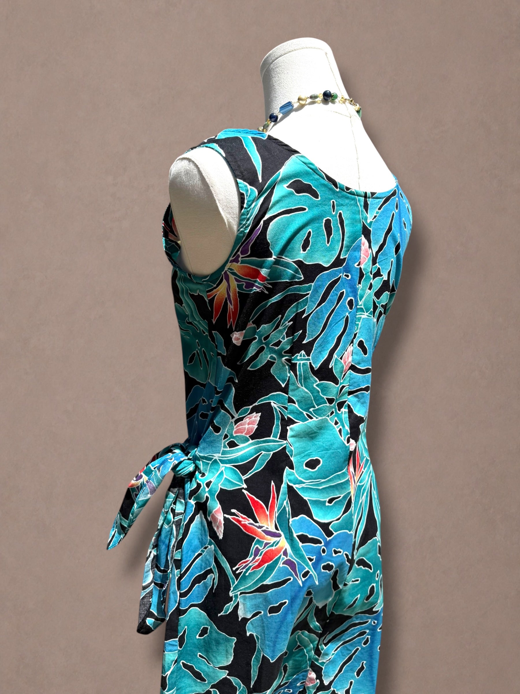 Hilo Hattie 80s Hawaiian Tropical Wrap Dress
