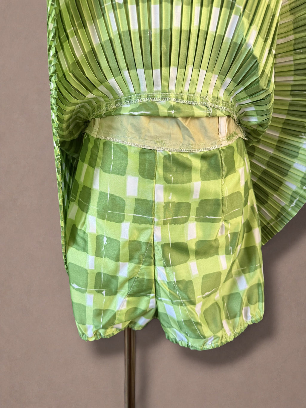 Gabar Deadstock 50s Green Plaid Swimsuit & Skirt Set - NWT