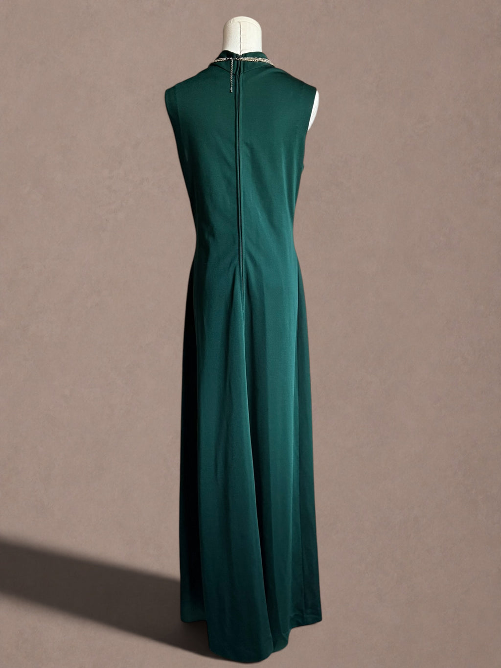 Emerald Green 70s Maxi Dress by Leslie Fay Original