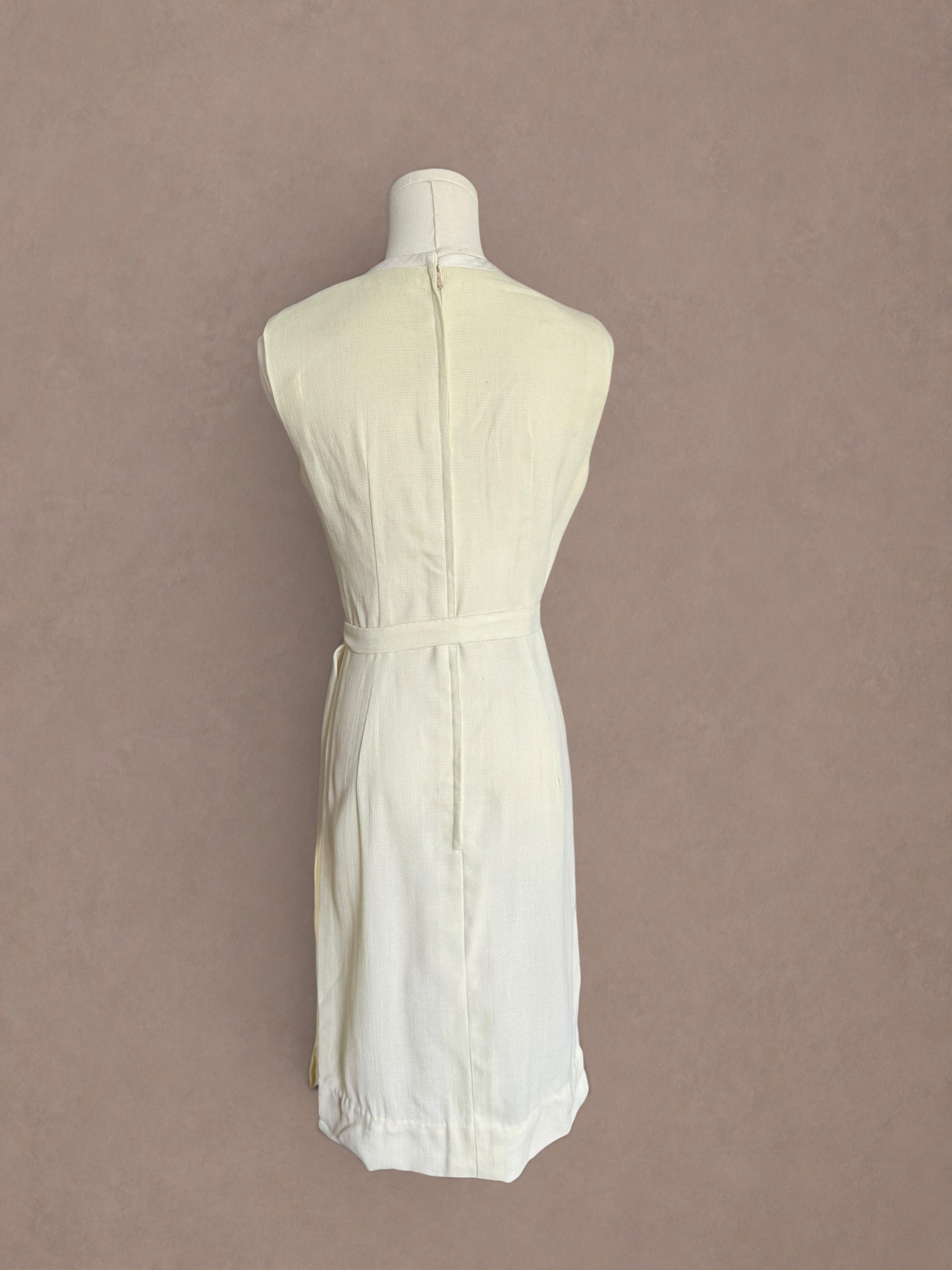 Ivory Mod Late 60s Tunic Dress With Side Slits