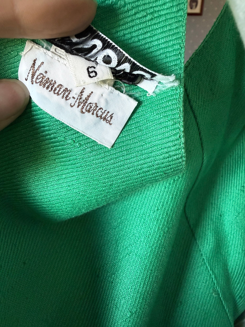 Neiman Marcus Emerald Green 70s Open Back Halter Dress