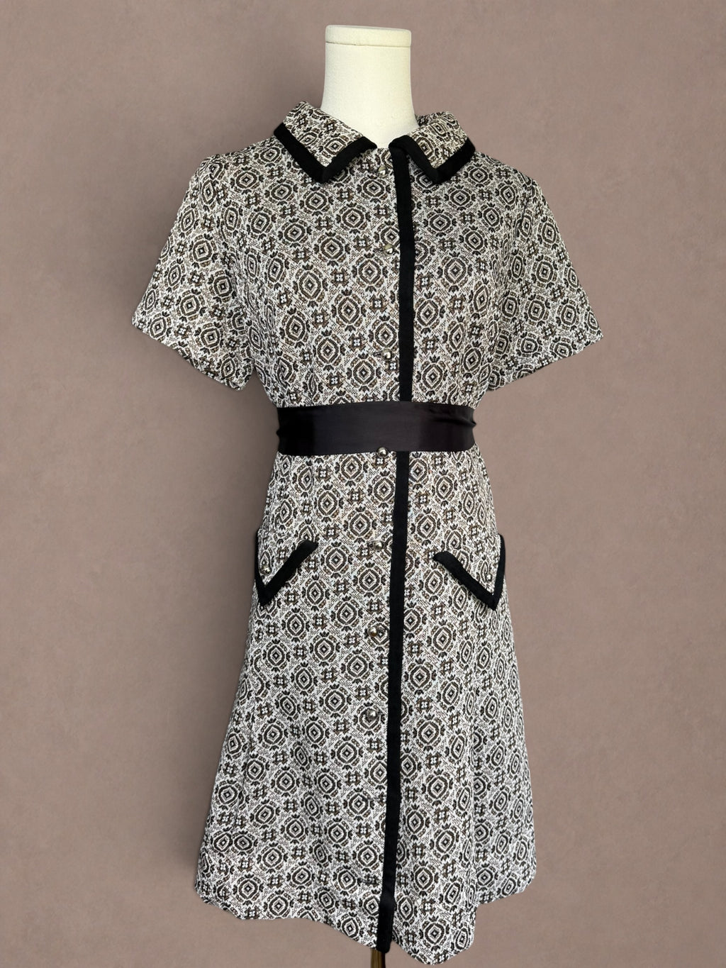 Mod Geometric Double Knit Dress