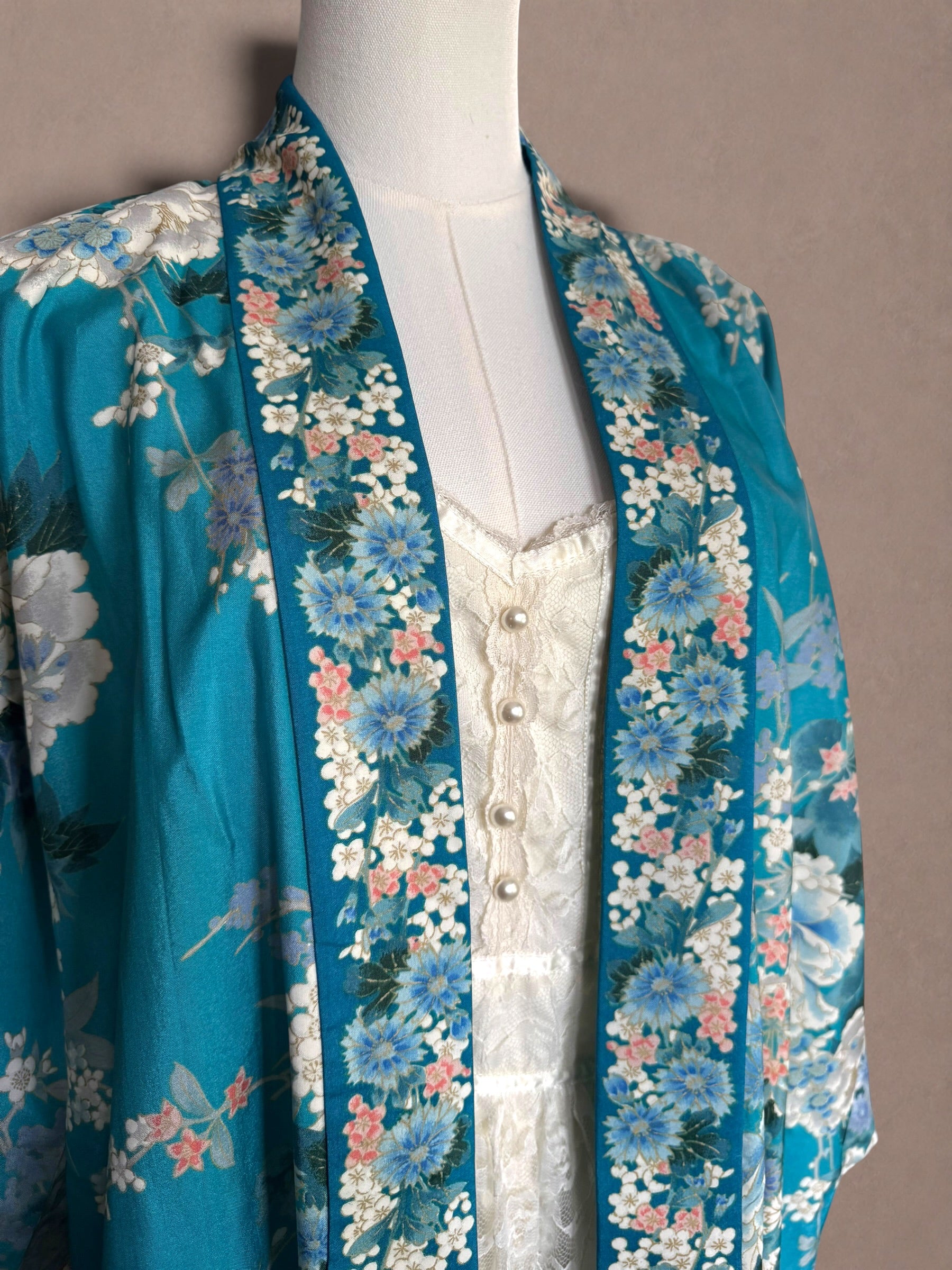 Silk Floral 70s Lounge Robe