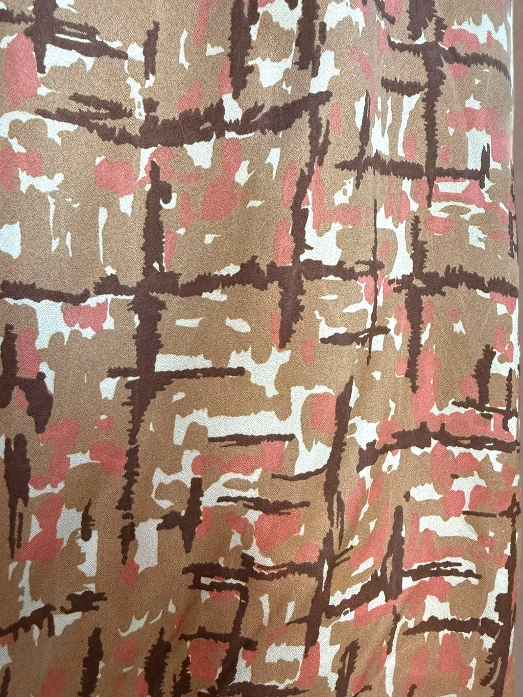 Abstract Expressionist Print 40s Rayon Dress