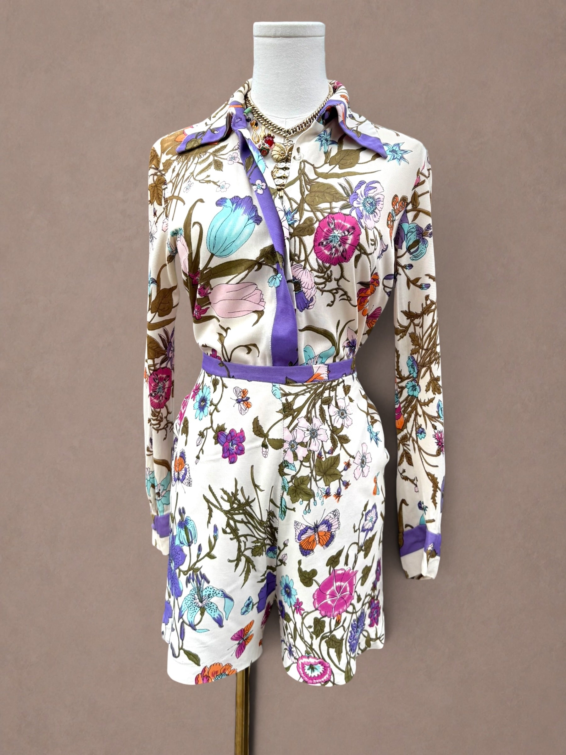Botanical Butterfly 70s Shorts Set