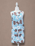 Blue and floral 60s house dress