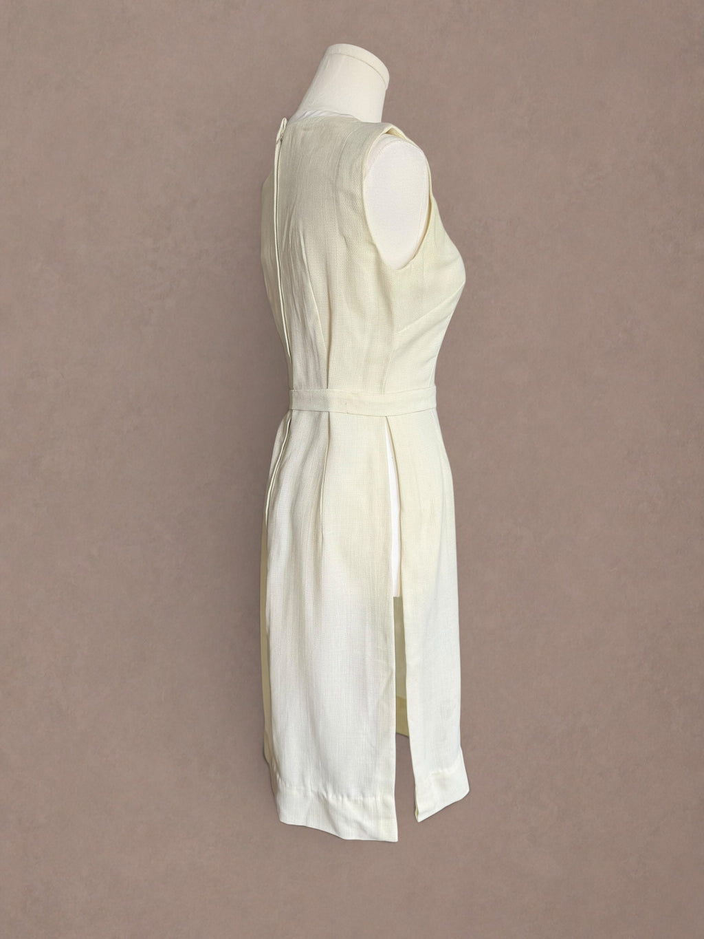 Ivory Mod Late 60s Tunic Dress With Side Slits