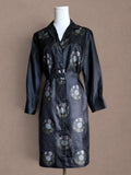 Alfred Shaheen Early 70s Hand-Painted Medallion Shirt Dress