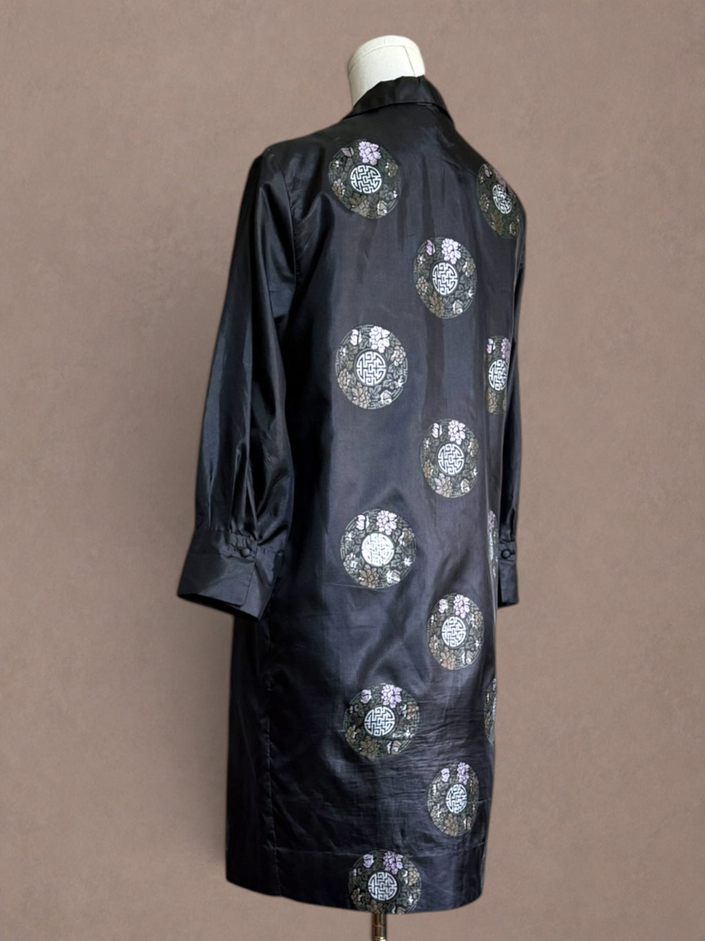 Alfred Shaheen Early 70s Hand-Painted Medallion Shirt Dress
