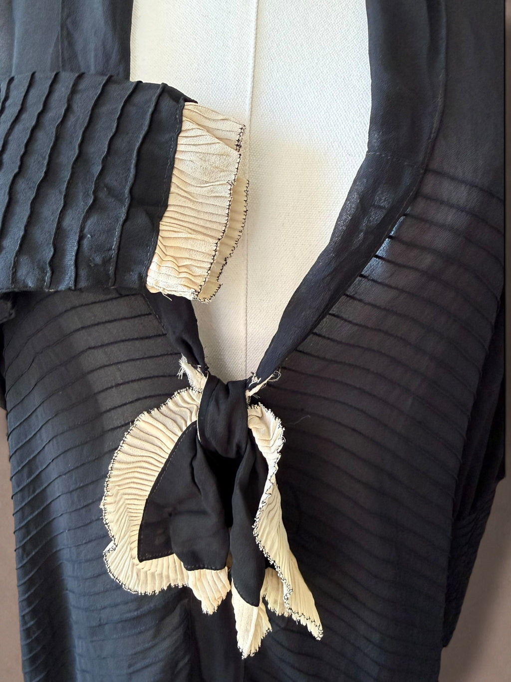 Late 1920s / Early 1930s Black Silk Chiffon Art Deco Evening Gown | Paris Collection