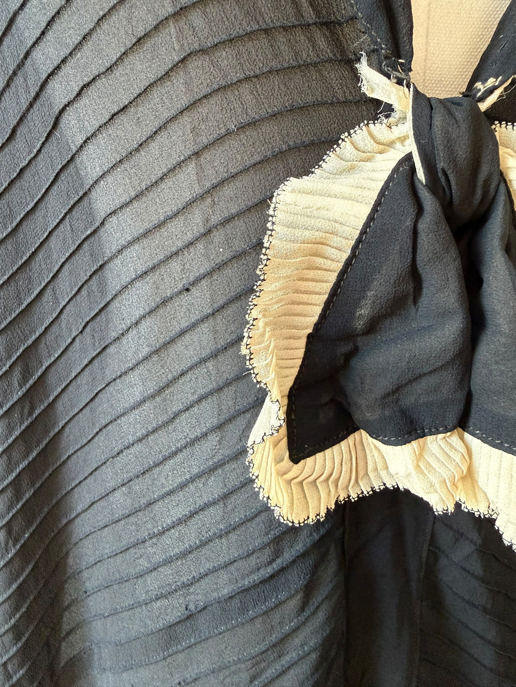 Late 1920s / Early 1930s Black Silk Chiffon Art Deco Evening Gown | Paris Collection
