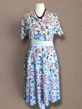 Patriotic Floral 40s Cotton Day Dress