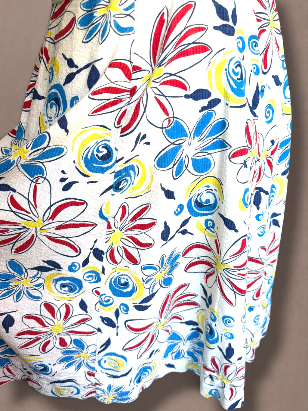 Patriotic Floral 40s Cotton Day Dress