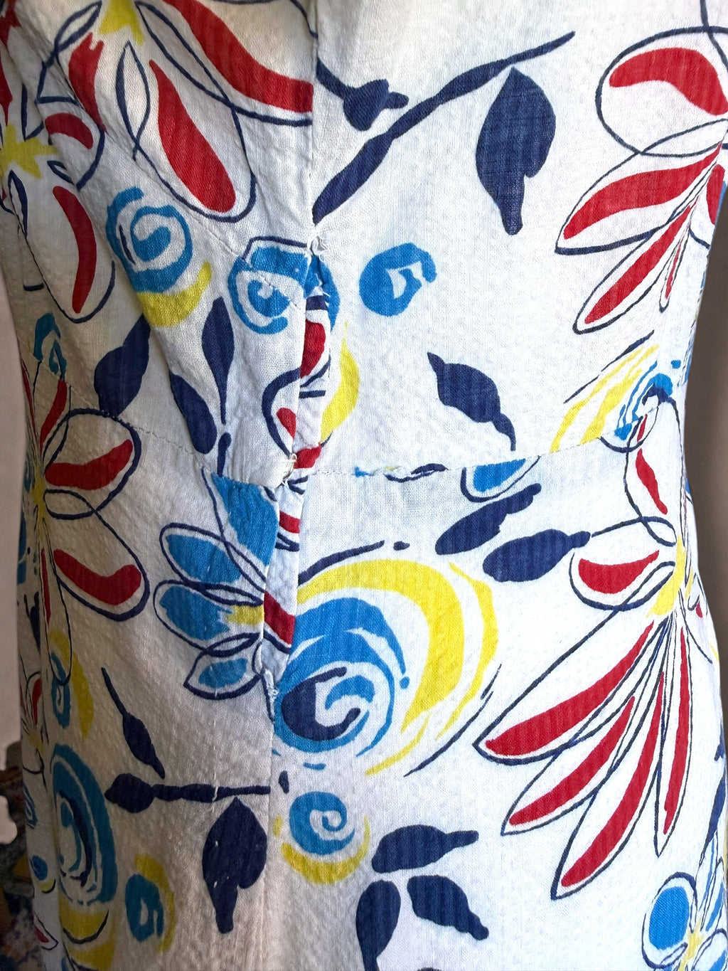 Patriotic Floral 40s Cotton Day Dress